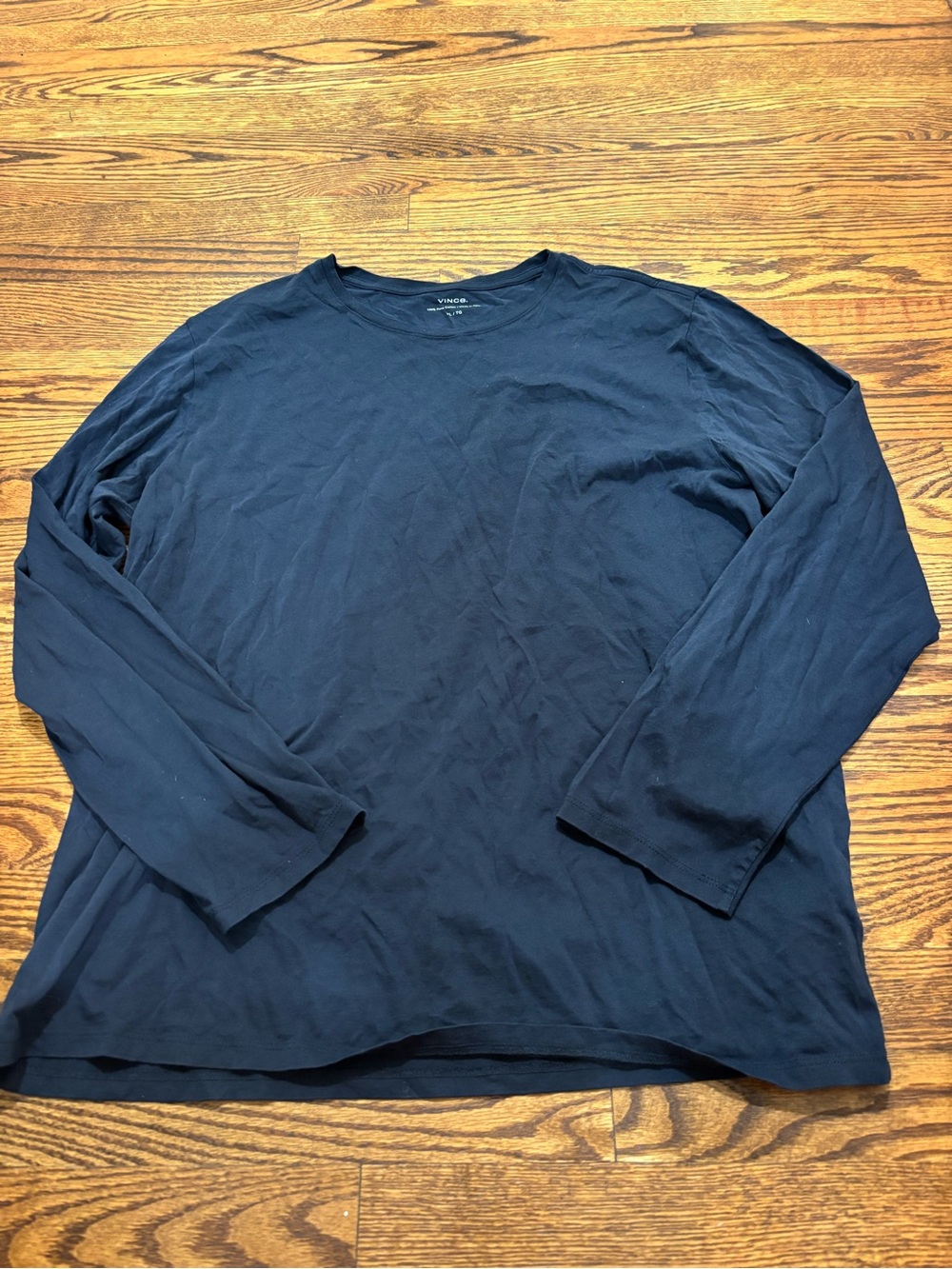 Vince Pima Cotton Piqué Long Sleeve T-Shirt Size XL - Picture 2 of 3